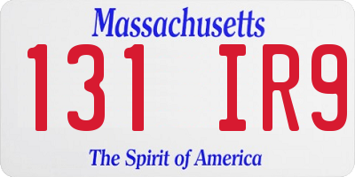 MA license plate 131IR9