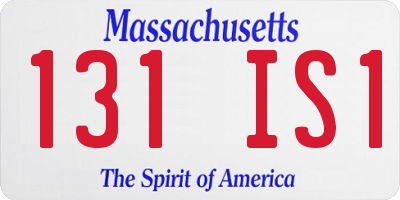 MA license plate 131IS1