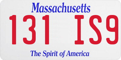 MA license plate 131IS9