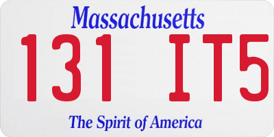 MA license plate 131IT5
