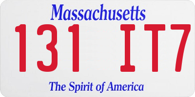 MA license plate 131IT7