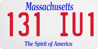 MA license plate 131IU1