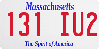 MA license plate 131IU2