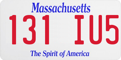 MA license plate 131IU5