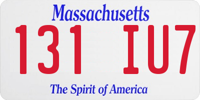 MA license plate 131IU7