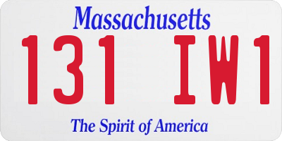 MA license plate 131IW1