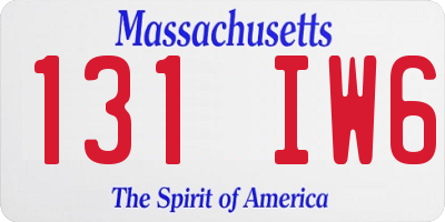 MA license plate 131IW6