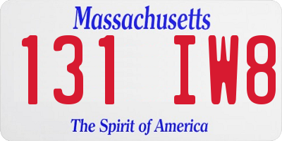 MA license plate 131IW8