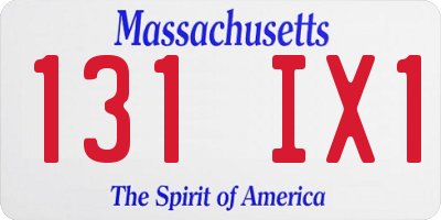 MA license plate 131IX1