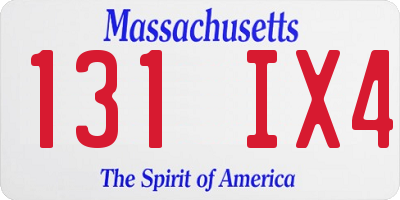 MA license plate 131IX4