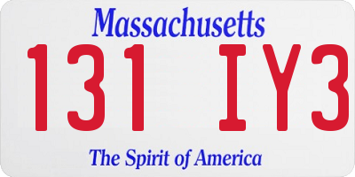 MA license plate 131IY3
