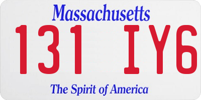 MA license plate 131IY6