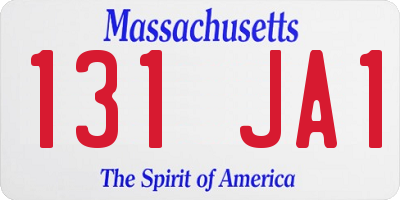 MA license plate 131JA1