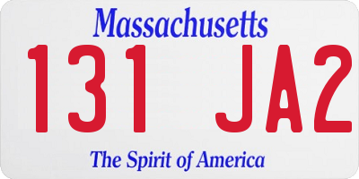 MA license plate 131JA2