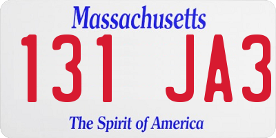 MA license plate 131JA3