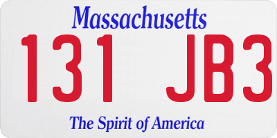 MA license plate 131JB3