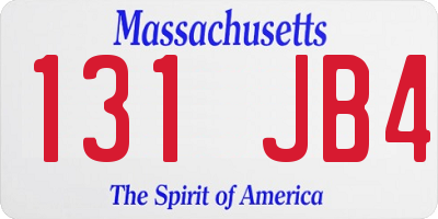 MA license plate 131JB4