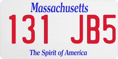 MA license plate 131JB5
