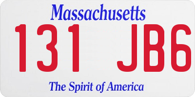 MA license plate 131JB6