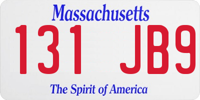 MA license plate 131JB9