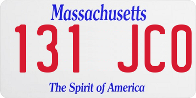 MA license plate 131JC0