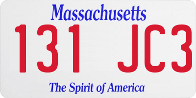 MA license plate 131JC3
