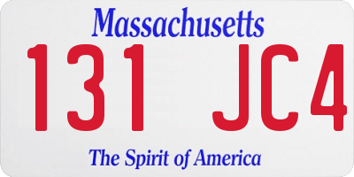 MA license plate 131JC4