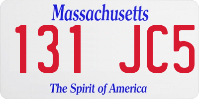 MA license plate 131JC5