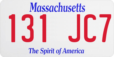MA license plate 131JC7