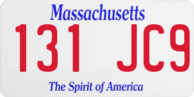MA license plate 131JC9