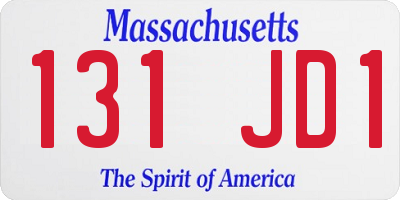 MA license plate 131JD1