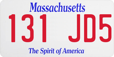 MA license plate 131JD5