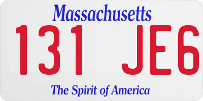 MA license plate 131JE6