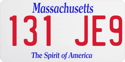 MA license plate 131JE9