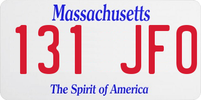 MA license plate 131JF0