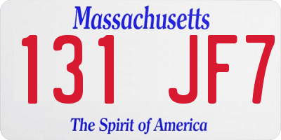 MA license plate 131JF7