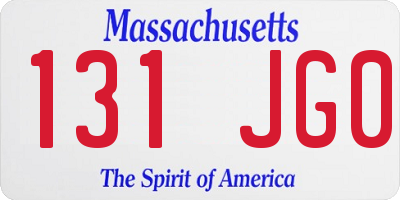 MA license plate 131JG0
