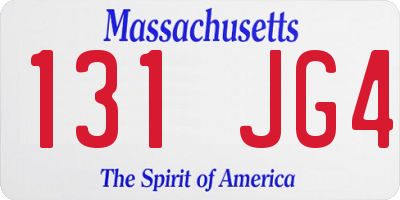 MA license plate 131JG4