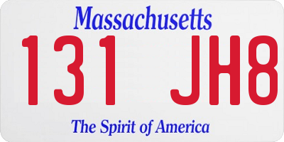 MA license plate 131JH8