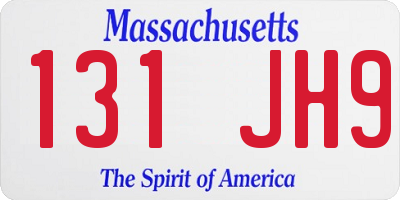 MA license plate 131JH9