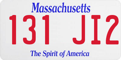 MA license plate 131JI2