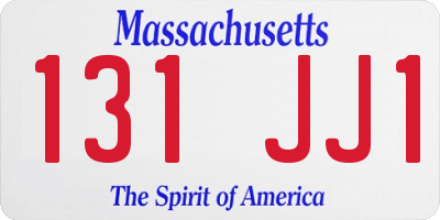 MA license plate 131JJ1