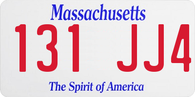 MA license plate 131JJ4