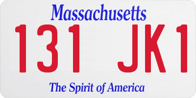 MA license plate 131JK1