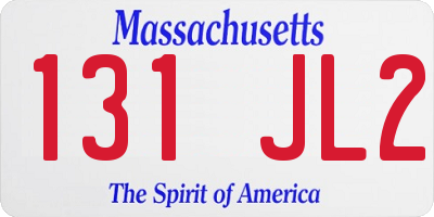 MA license plate 131JL2