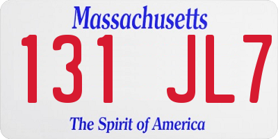MA license plate 131JL7
