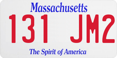 MA license plate 131JM2
