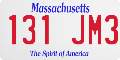 MA license plate 131JM3
