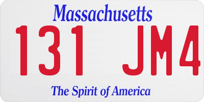 MA license plate 131JM4