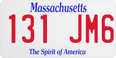 MA license plate 131JM6